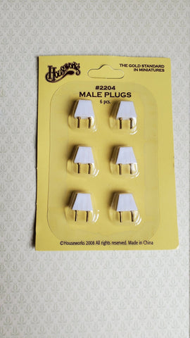 Dollhouse Miniature Plugs for 12 Volt Light Fixtures 6 Piece 1:12 Scale Houseworks 2204 - Miniature Crush