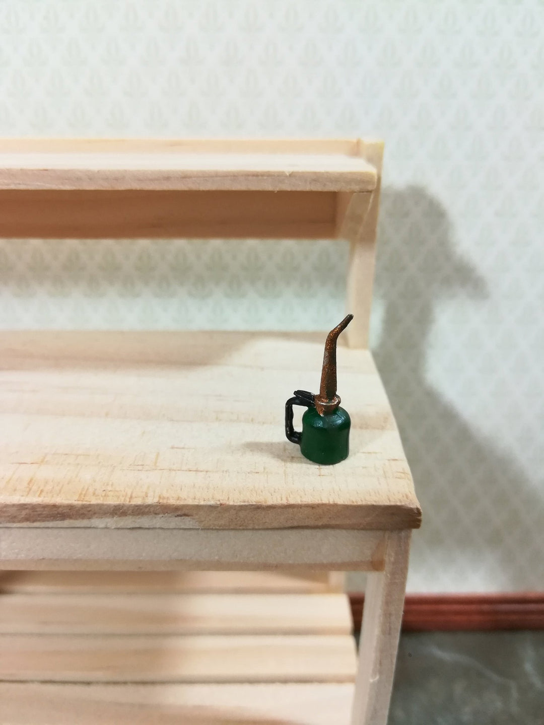 Dollhouse Miniature Pump Oil Can Green Sir Thomas Thumb 1:12 Scale Vintage Style - Miniature Crush