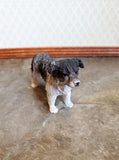 Dollhouse Miniature Puppy Dog Australian Shepherd 1:12 Scale Pet Black & White - Miniature Crush