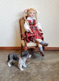 Dollhouse Miniature Puppy Dog Australian Shepherd 1:12 Scale Pet Black & White - Miniature Crush