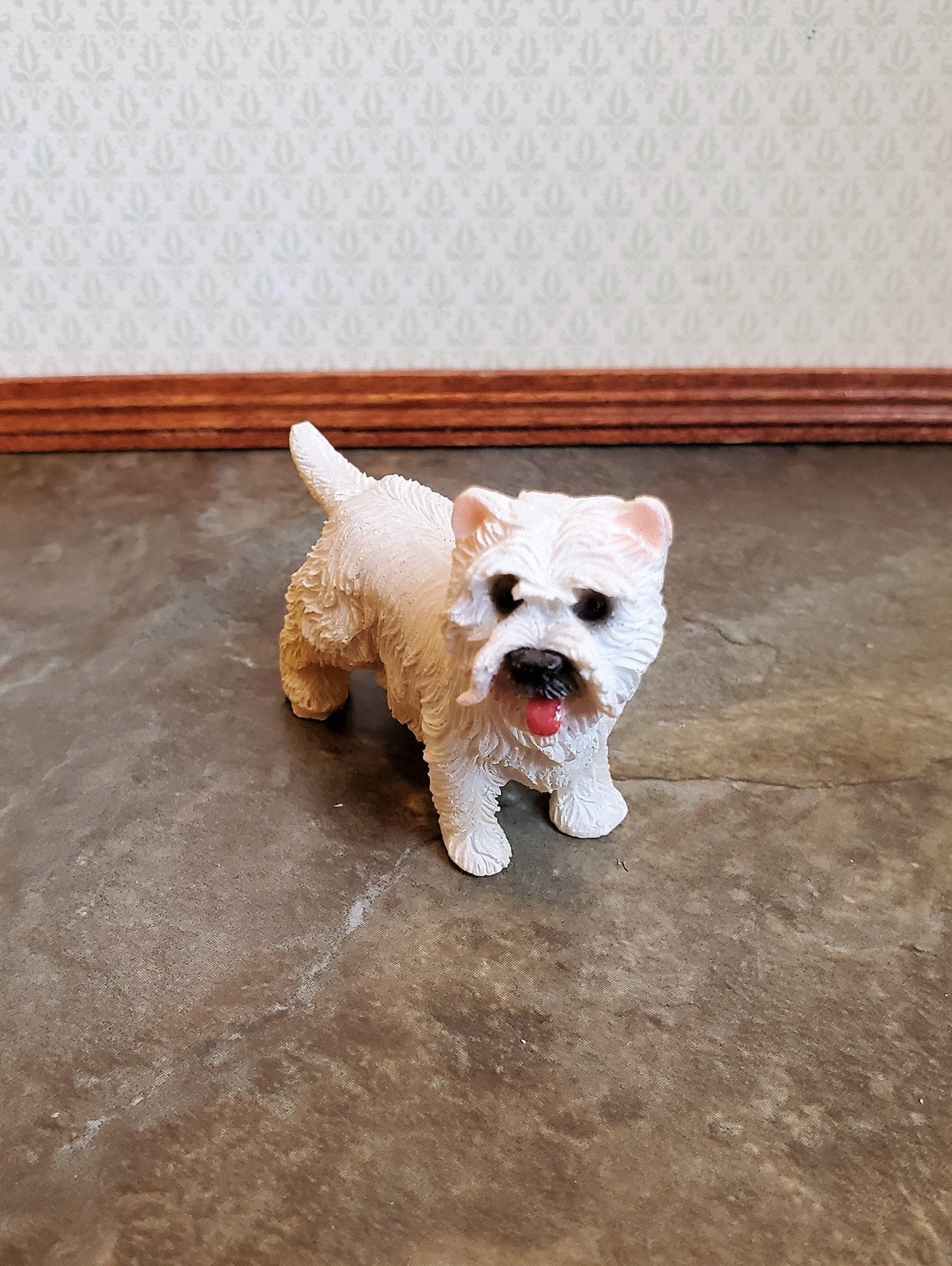 Dollhouse Miniature Puppy Dog Westie 1 12 Scale Pet West Highland Terrier Standing Miniature Crush