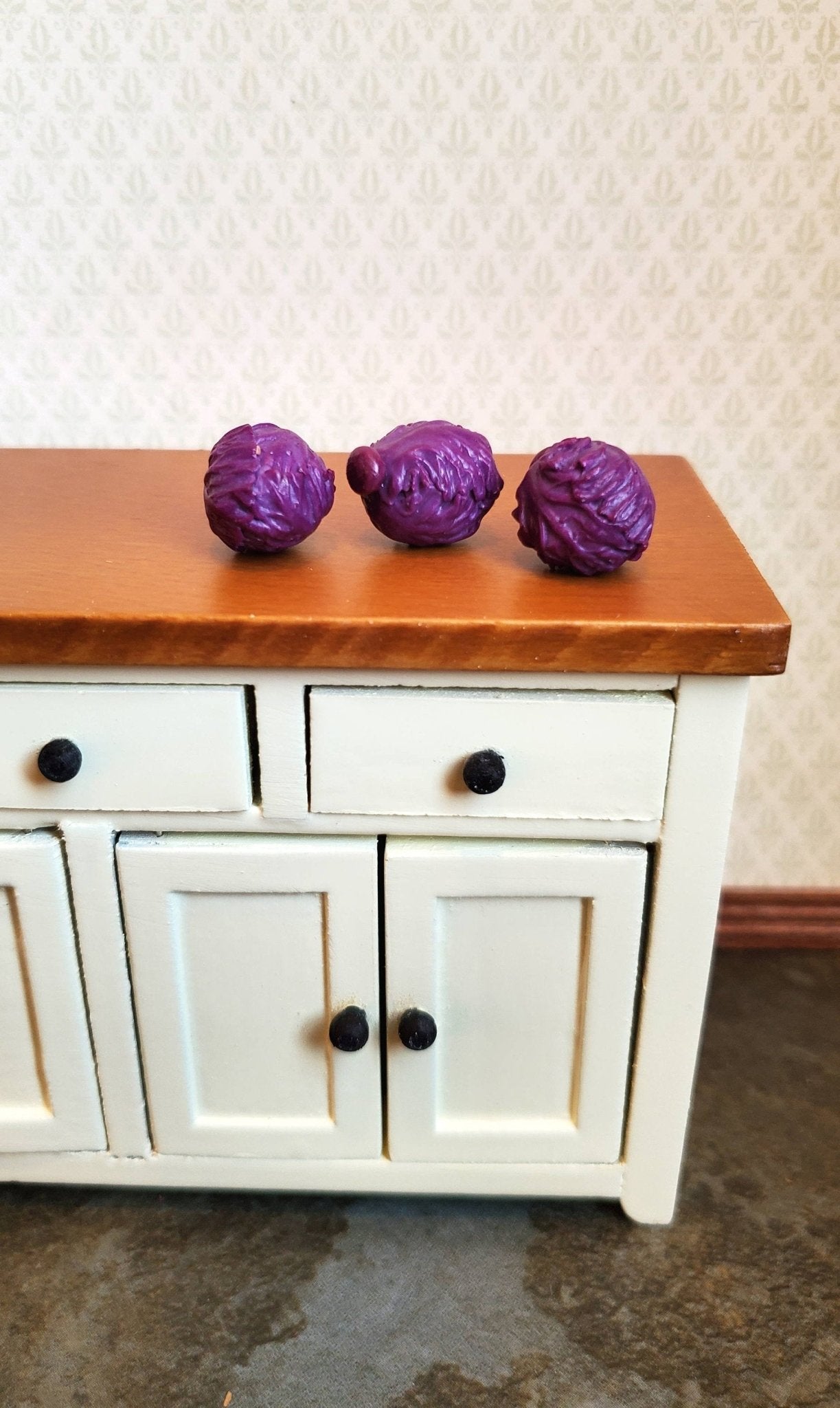 Dollhouse Miniature Red Cabbage 3 Heads 1:12 Scale Kitchen Food ...