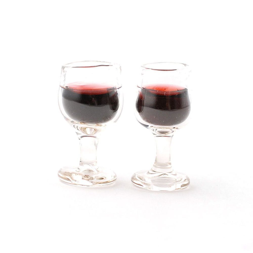 Dollhouse Miniature Red Wine x2 Glasses of 1:6 Scale - Miniature Crush