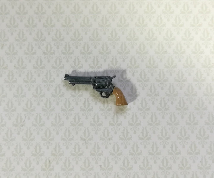 Dollhouse Miniature Revolver Handgun Western Style 1:12 Scale Painted Metal - Miniature Crush