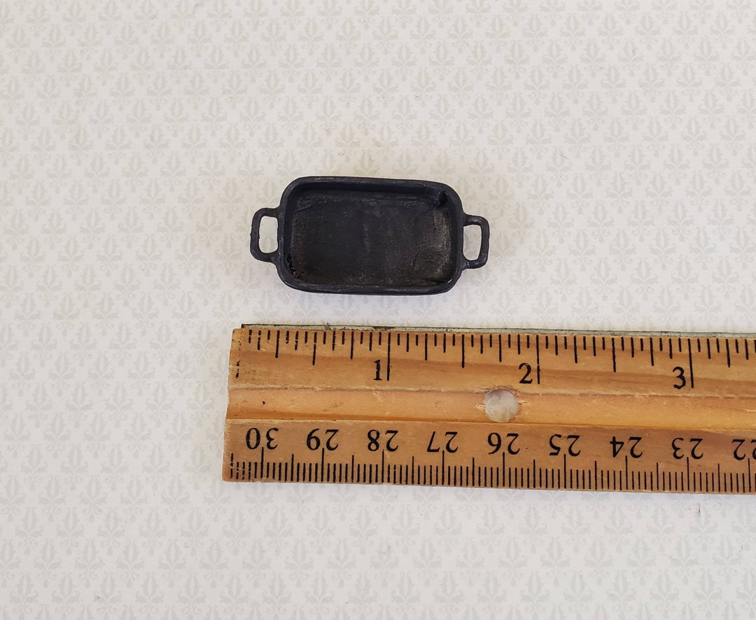Dollhouse Miniature Roasting Pan Cast Iron Look Painted Metal 1:12 Scale Kitchen - Miniature Crush