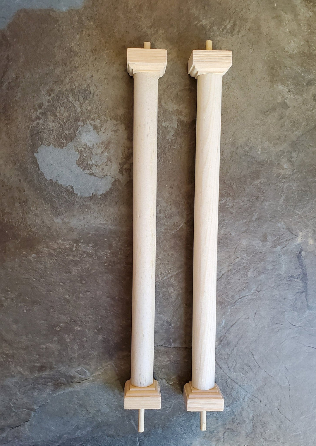 Dollhouse Miniature Round Columns Pillars 2 pieces 8 11/16" Tall 1:12 Scale - Miniature Crush