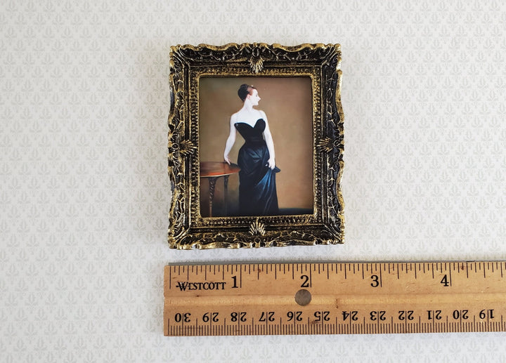Dollhouse Miniature Sargent Portrait of Madame X Print on Canvas 1:12 Scale Handmade - Miniature Crush