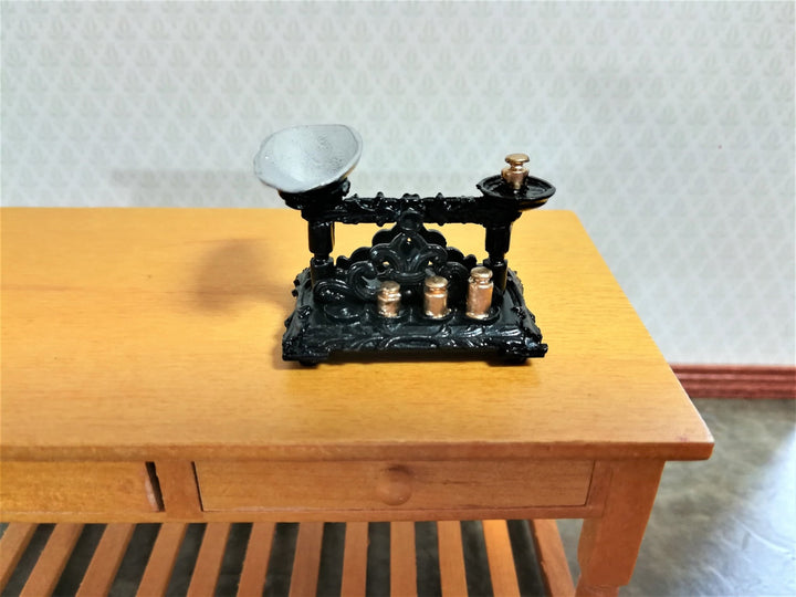 Dollhouse Miniature Scale with Weights Old Time Metal Non-Working 1:12 Scale - Miniature Crush