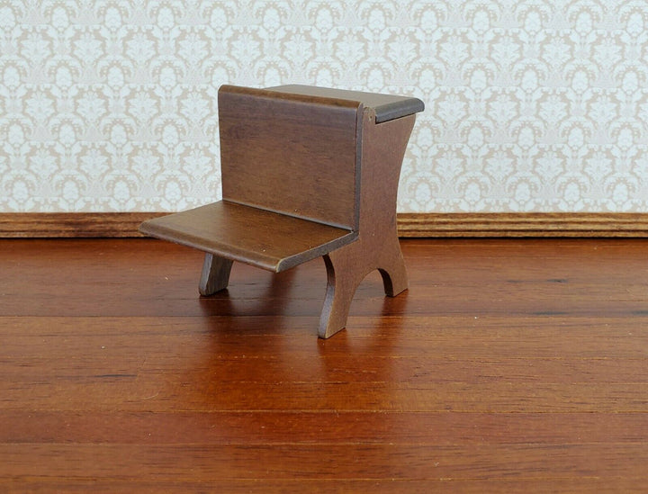 Dollhouse Miniature School Desk Walnut Finish Vintage Style 1:12 Scale - Miniature Crush