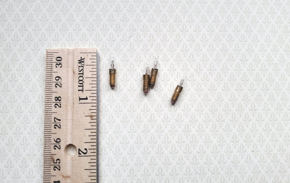 Dollhouse Miniature Screw Base Candle Tip Bulbs Set of 4 Replacements 1:12 Scale MH44035 - Miniature Crush