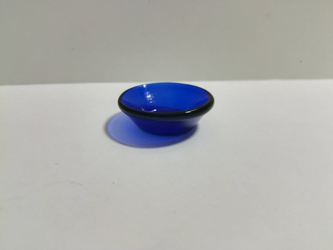 Dollhouse Miniature Serving Bowl Cobalt Blue Glass Decorative 1:12 Scale - Miniature Crush