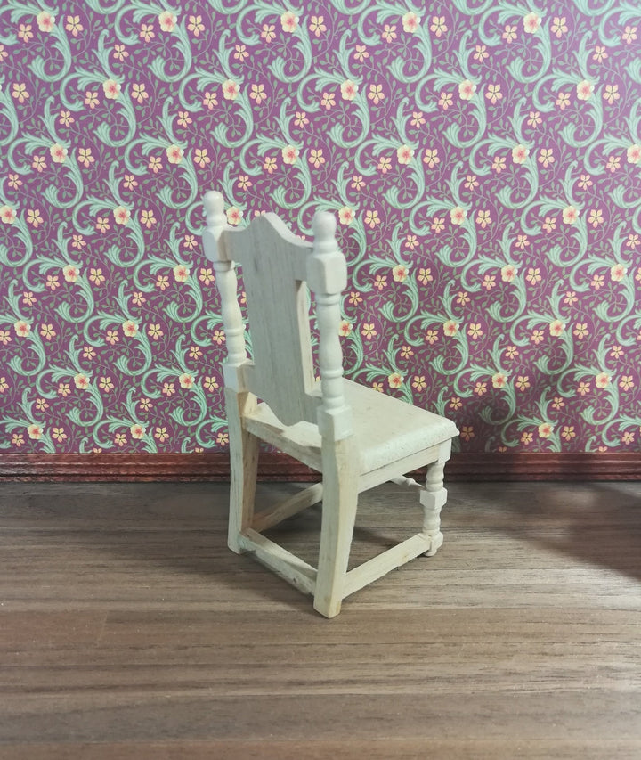 Dollhouse Miniature Set of 4 Unfinished Wood Dining Room Chairs 1:12 Scale - Miniature Crush