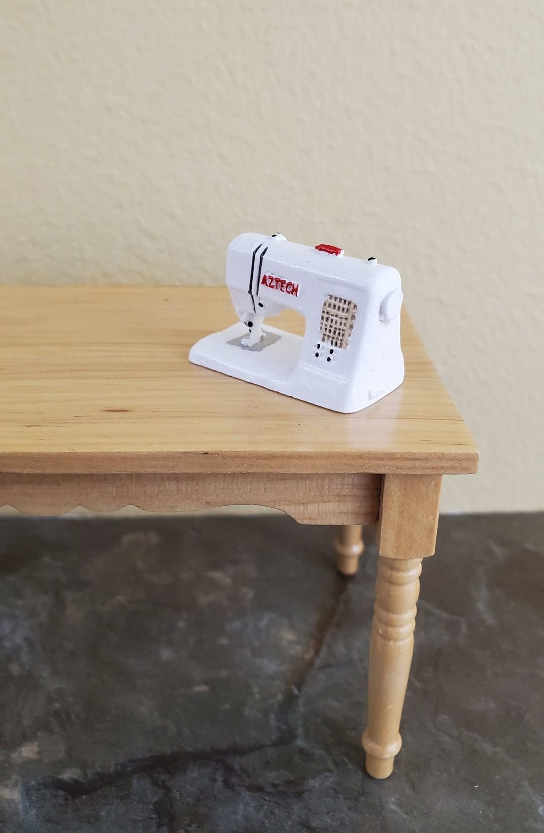 Dollhouse Miniature Sewing Machine Modern Style White 1:12 Scale - Miniature Crush