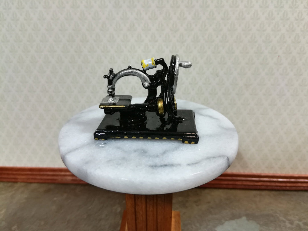 Dollhouse Miniature Sewing Machine Vintage Style Metal 1:12 Scale - Miniature Crush