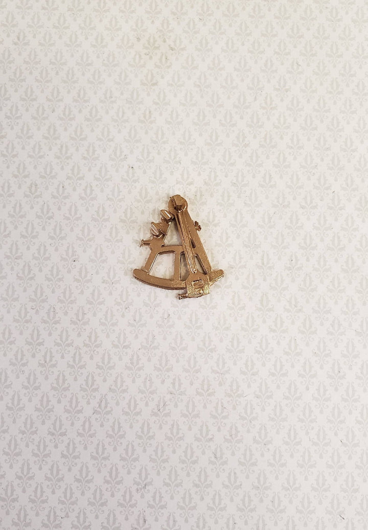 Dollhouse Miniature Sextant Gold Metal 1:12 Scale Decoration Hand Painted - Miniature Crush