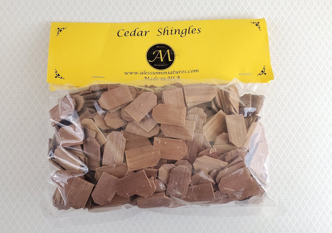 Dollhouse Miniature Shingles Cedar Wood Hexagon 1:12 Scale 500 pieces Alessio 51A - Miniature Crush