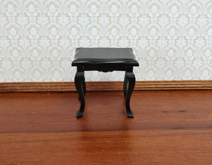 Dollhouse Miniature Side or End Table Curvy Top Black Fancy 1:12 Scale Wood - Miniature Crush