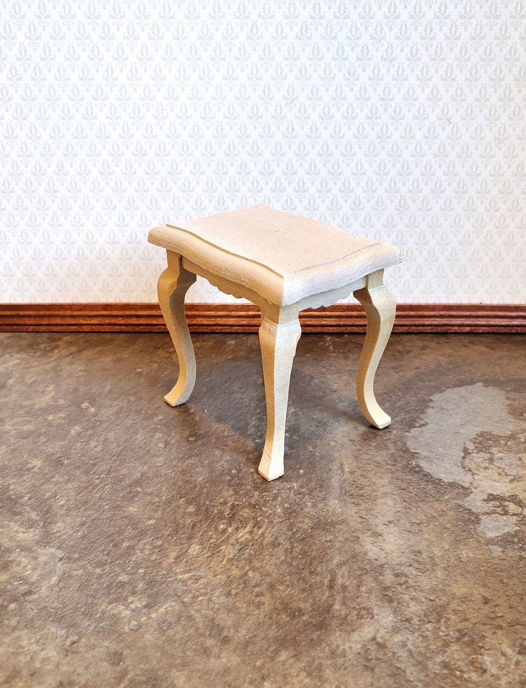 Dollhouse Miniature Side or End Table Curvy Top Fancy 1:12 Scale Furniture Unfinished Wood - Miniature Crush