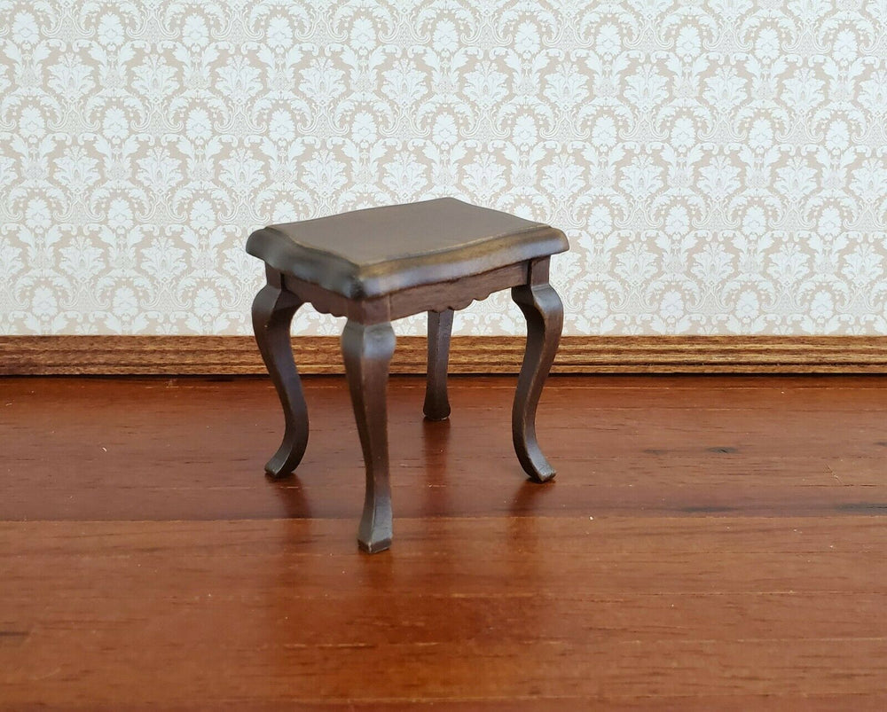 Dollhouse Miniature Side or End Table Curvy Top Walnut Fancy 1:12 Scale Wood - Miniature Crush