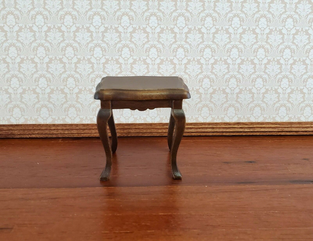 Dollhouse Miniature Side or End Table Curvy Top Walnut Fancy 1:12 Scale Wood - Miniature Crush