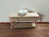 Dollhouse Miniature Sink Top Round White for Kitchen or Bathroom Ceramic 1:12 Scale - Miniature Crush