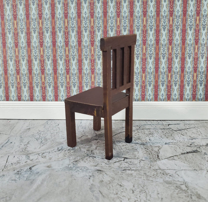 Dollhouse Miniature Small Chair Dark Walnut Wood 1:12 Scale 3 1/8" tall - Miniature Crush