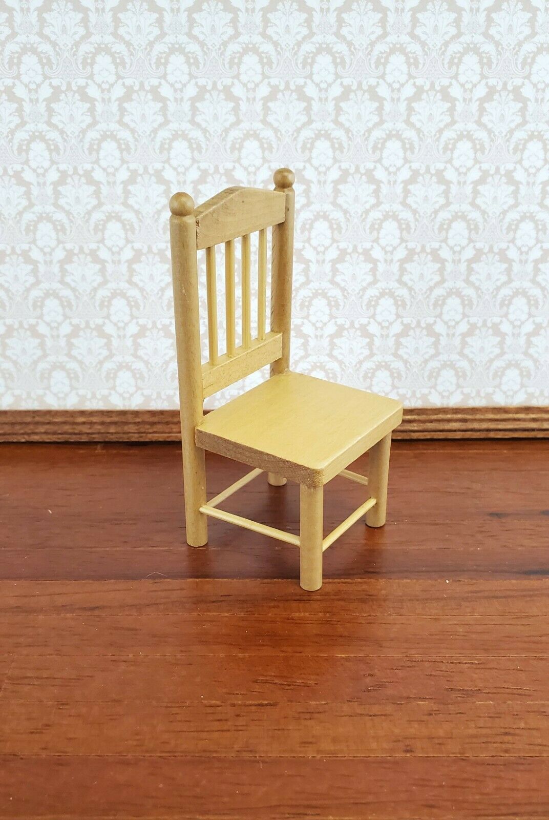 Dollhouse Miniature Small Chair Light Oak Wood 1:12 Scale 3 1/4" tall - Miniature Crush