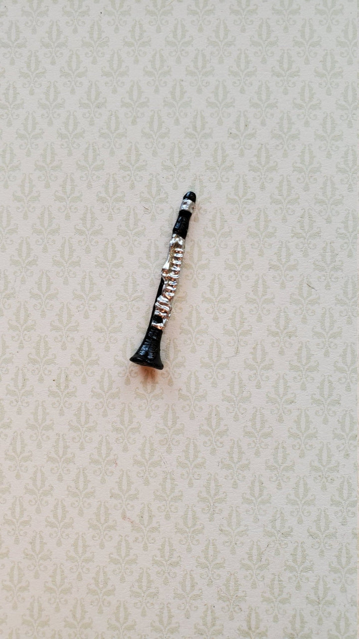 Dollhouse Miniature Small Clarinet 1 1/8" 1:12 or Half Scale Instrument - Miniature Crush
