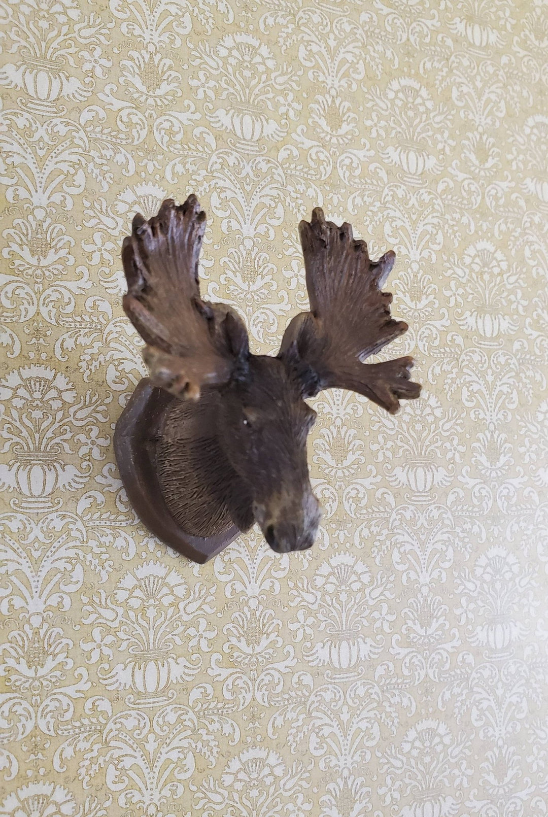 Dollhouse Miniature Small Moose Head Wall Trophy Mounted 1:12 or 1:24 Scale Reutter - Miniature Crush
