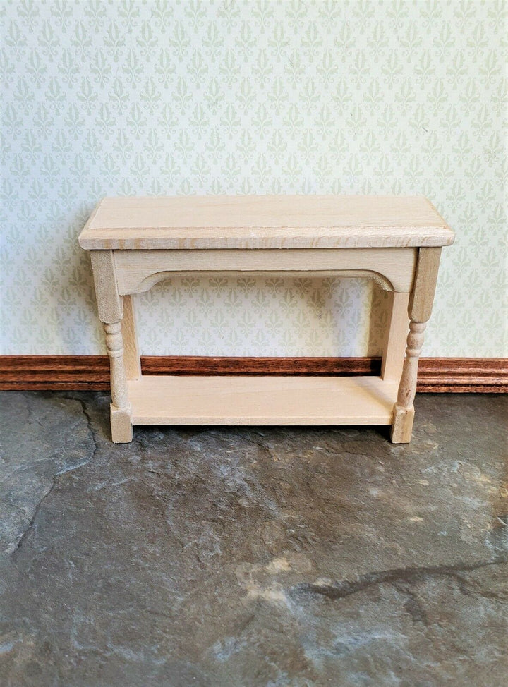 Dollhouse Miniature Small Side or Sofa Table Unfinished 1:12 Scale Wood Furniture - Miniature Crush
