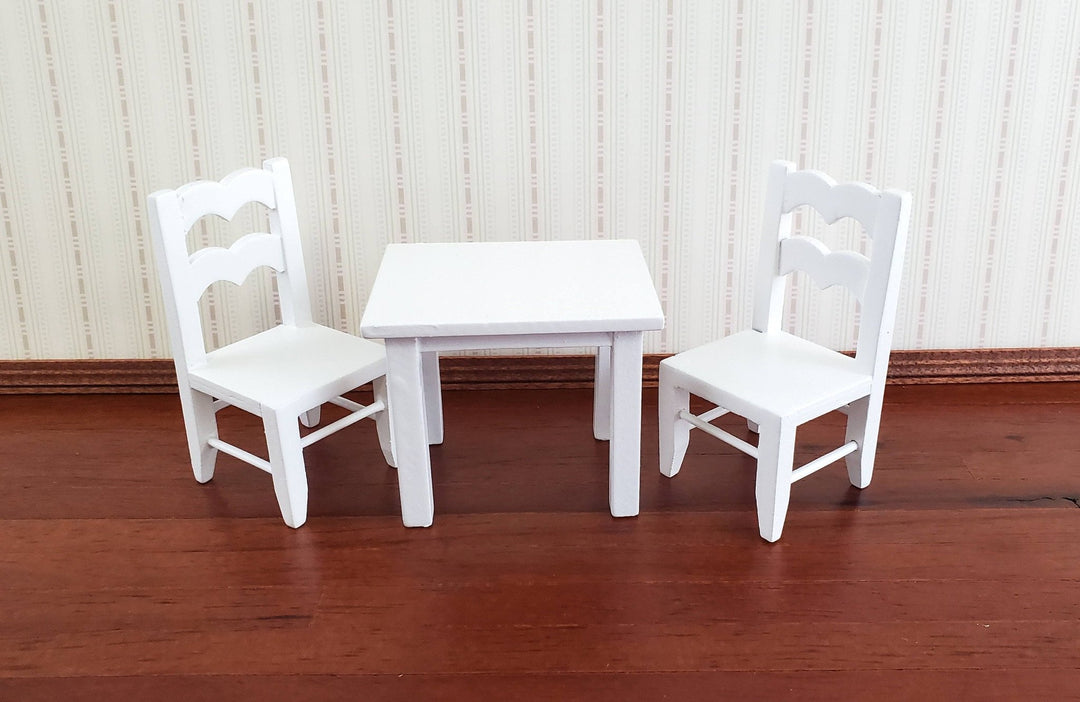 Dollhouse Miniature Small Table & Chairs Set Child Size 1:12 Scale Furniture - Miniature Crush