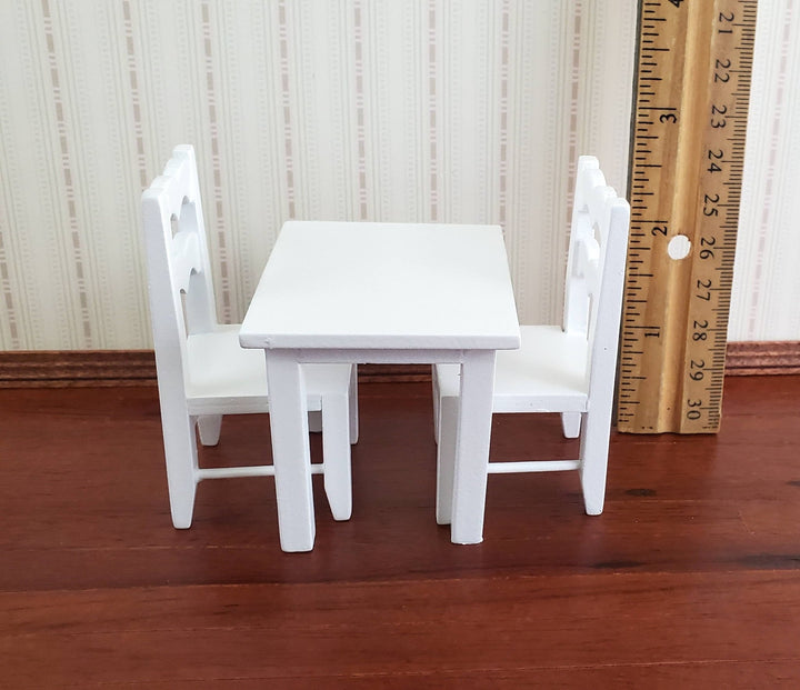 Dollhouse Miniature Small Table & Chairs Set Child Size 1:12 Scale Furniture - Miniature Crush