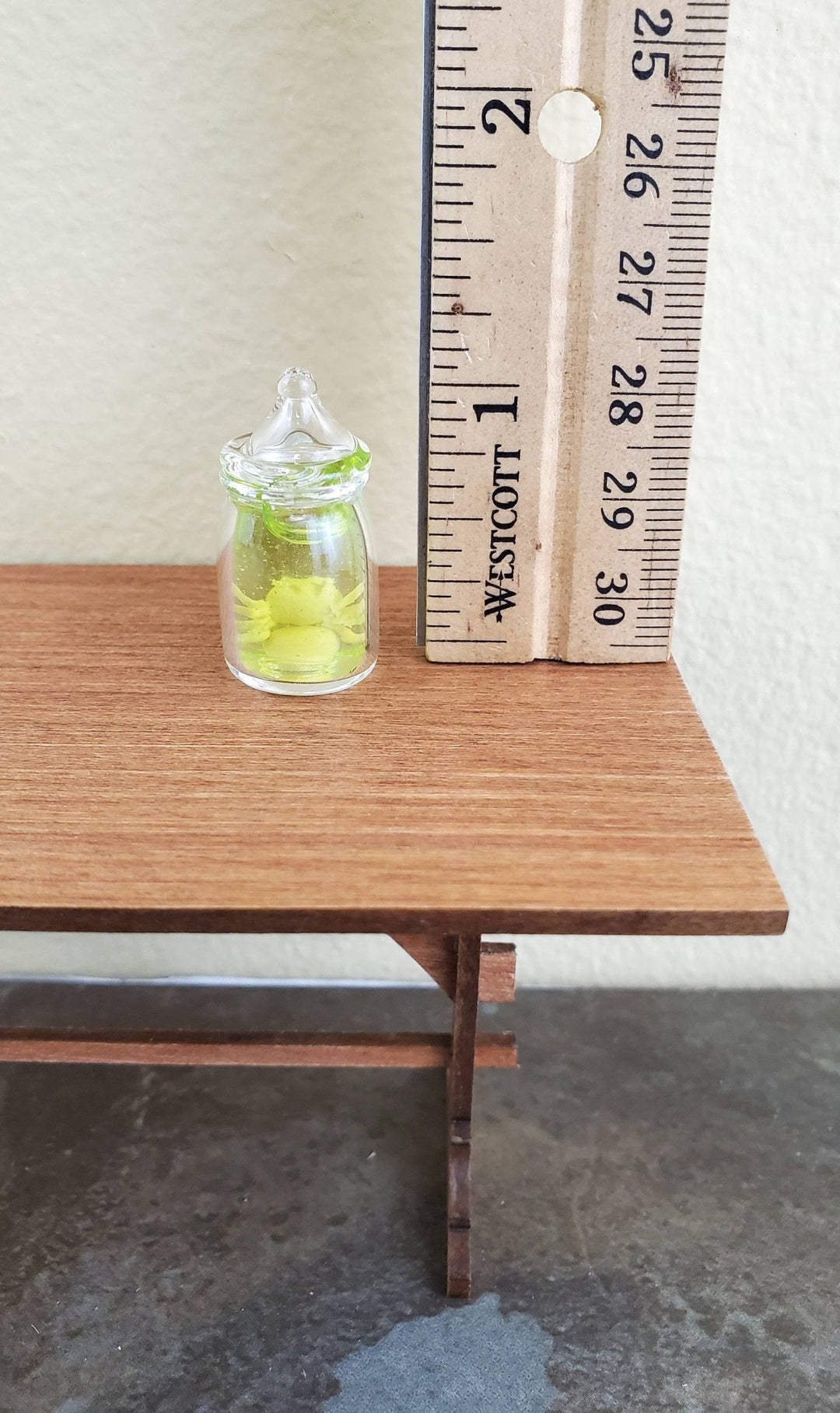 Dollhouse Miniature Spider in Glass Jar with Formaldehyde Large 1:12 Scale - Miniature Crush