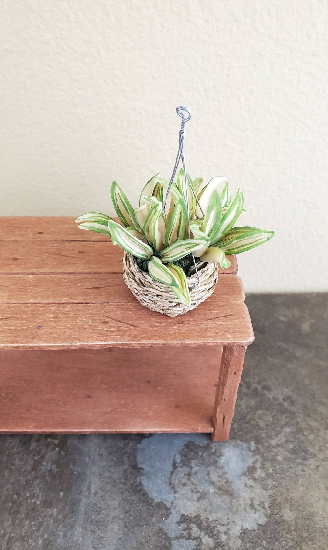 airplane plant hanging basket Dollhouse Miniature Spider Plant Hanging Basket 1:12 Scale Houseplant