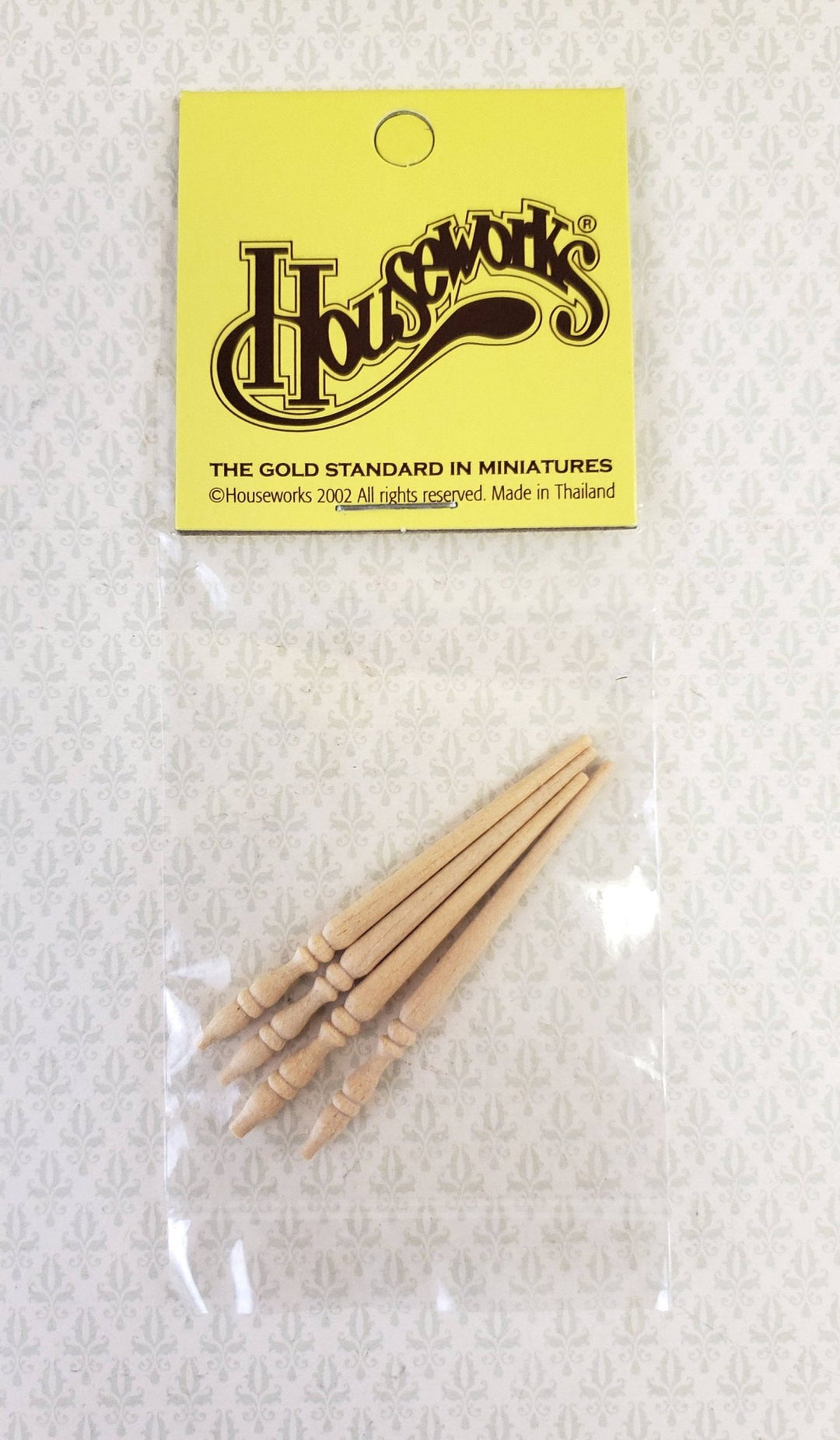 Dollhouse Miniature Spindles Furniture Legs or Posts Wood 4 Pieces 1:12 Scale 2" HW12014 - Miniature Crush