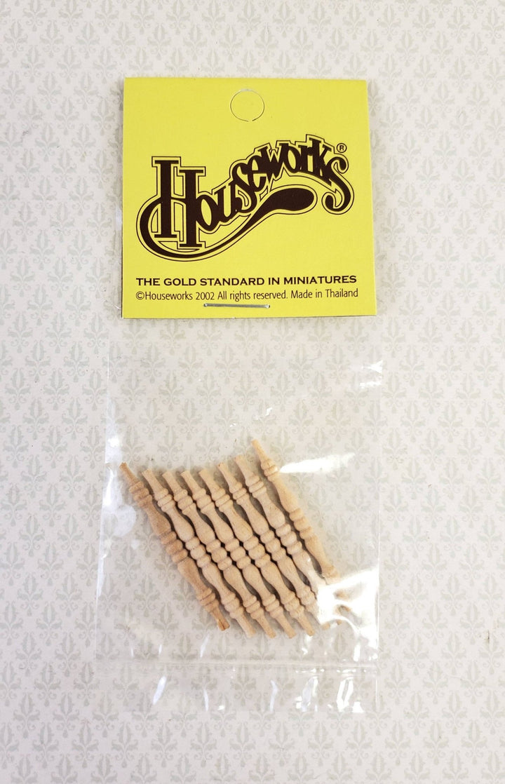 Dollhouse Miniature Spindles Small Wood for Building x8 1:12 Scale 1 3/8" Long HW12026 - Miniature Crush