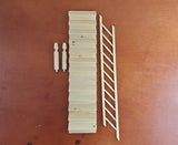 Dollhouse Miniature Stairs Stairway Kit Fancy with Assembled Railing 1:12 Scale - Miniature Crush