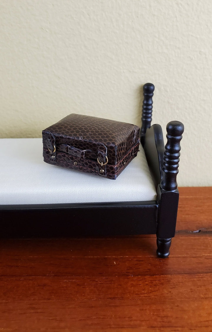 Dollhouse Miniature Suitcase Luggage 1:12 Scale Faux Leather Alligator Opens Small - Miniature Crush