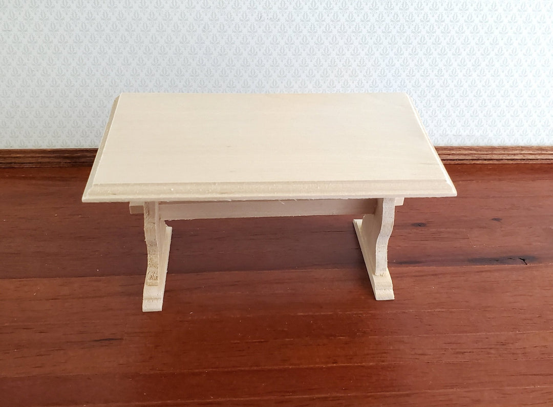 Dollhouse Miniature Table Country Kitchen or Dining Room 1:12 Scale Furniture Unpainted - Miniature Crush