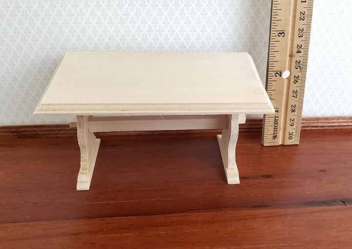Dollhouse Miniature Table Country Kitchen or Dining Room 1:12 Scale Furniture Unpainted - Miniature Crush