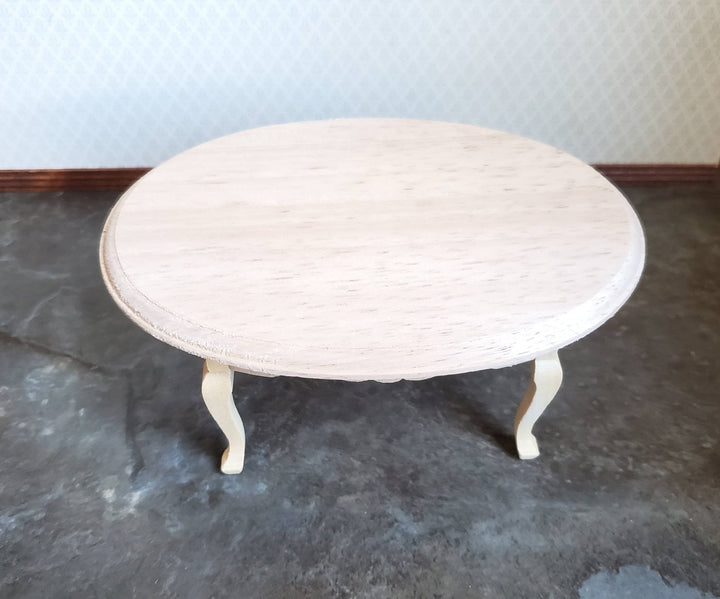 Dollhouse Miniature Table Oval Dining Room Unfinished 1:12 Scale 6" - Miniature Crush