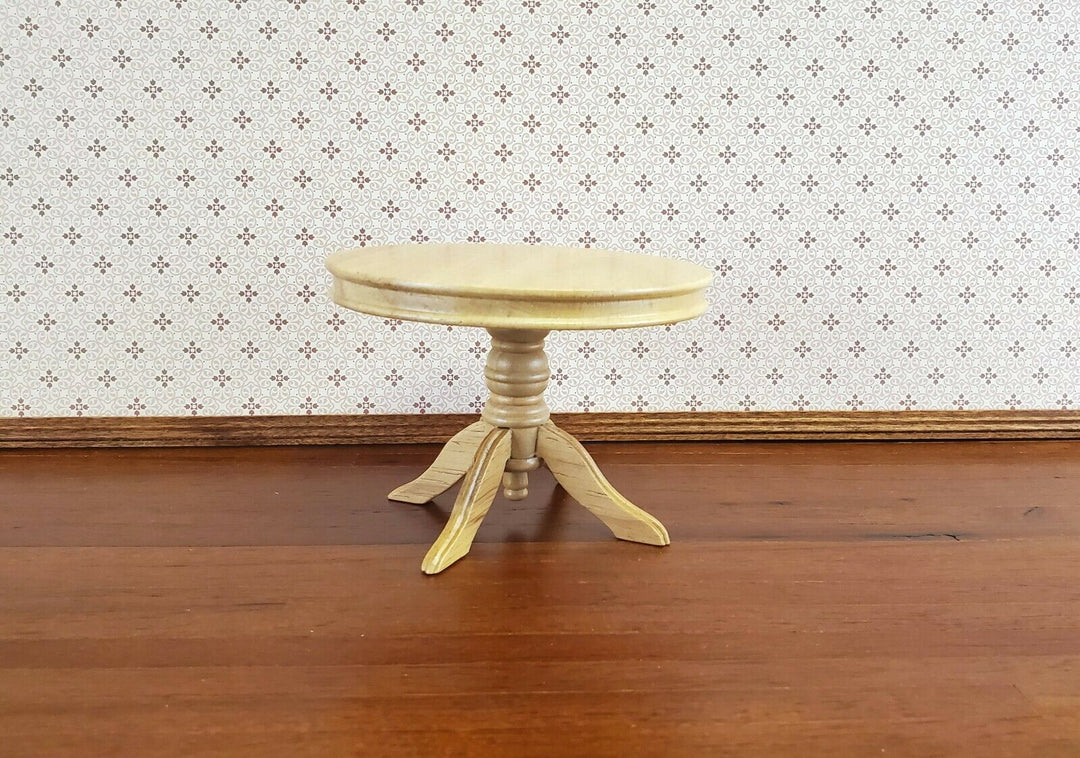 Dollhouse Miniature Table Round Pedestal Light Oak 1:12 Scale Kitchen Dining - Miniature Crush