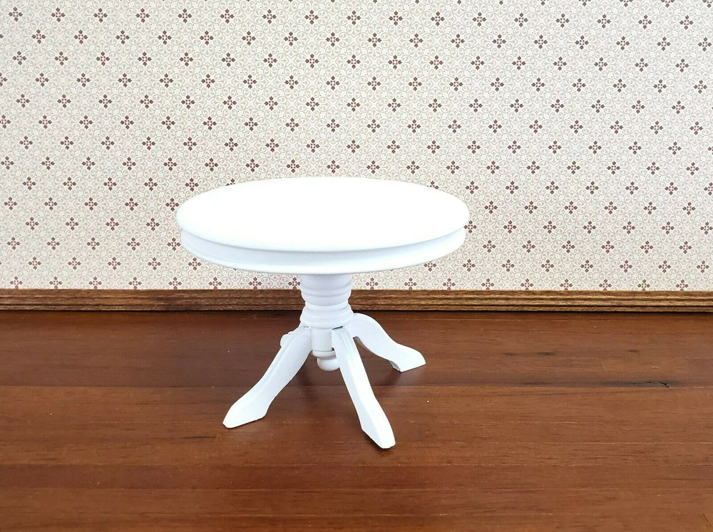 Dollhouse Miniature Table Round Pedestal White Finish 1:12 Scale Kitchen Dining - Miniature Crush