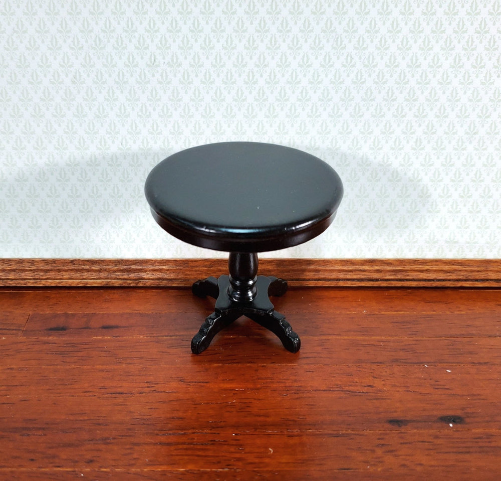 Dollhouse Miniature Table Small Round Side or End Table Black Finish 1:12 Scale Furniture - Miniature Crush