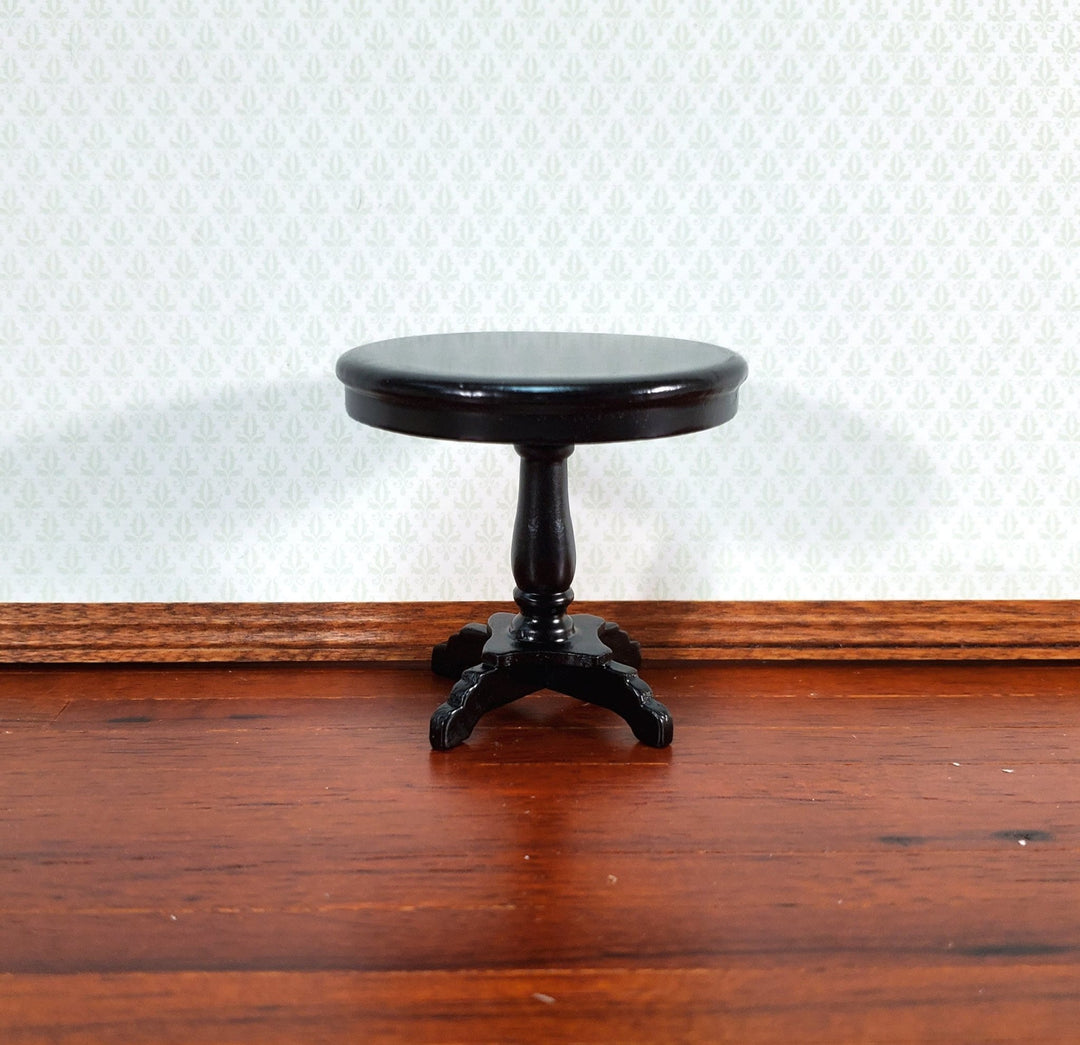 Dollhouse Miniature Table Small Round Side or End Table Black Finish 1:12 Scale Furniture - Miniature Crush