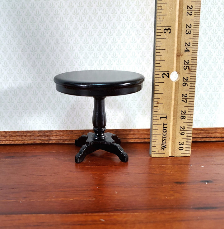 Dollhouse Miniature Table Small Round Side or End Table Black Finish 1:12 Scale Furniture - Miniature Crush