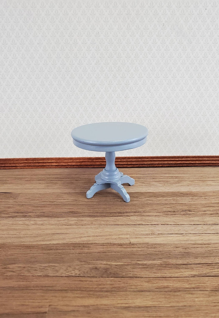 Dollhouse Miniature Table Small Round Side or End Table Gray 1:12 Scale Furniture - Miniature Crush