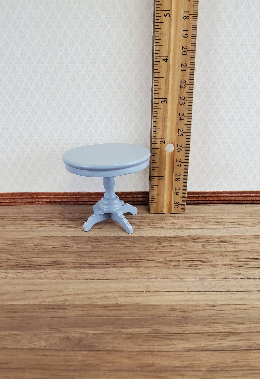 Dollhouse Miniature Table Small Round Side or End Table Gray 1:12 Scale Furniture - Miniature Crush