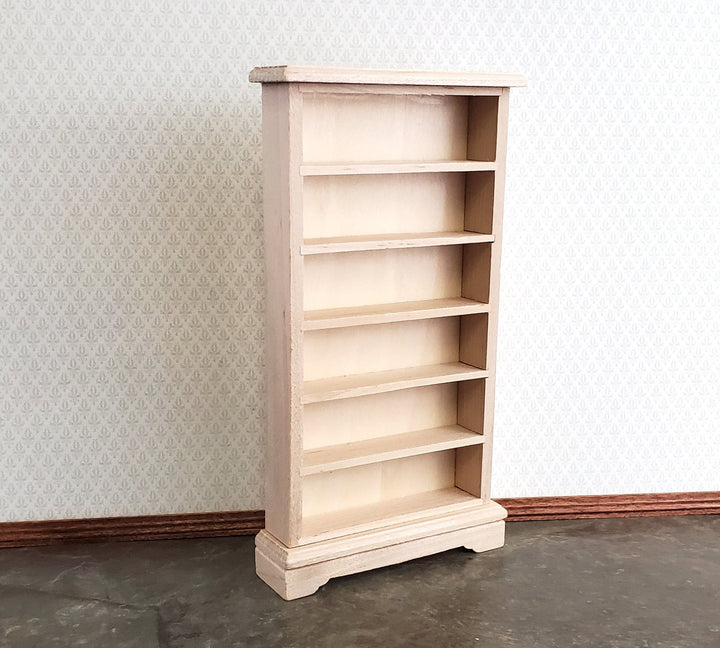 Dollhouse Miniature Tall Bookcase Shop Shelves Bookshelf 1:12 Scale Furniture Unpainted - Miniature Crush