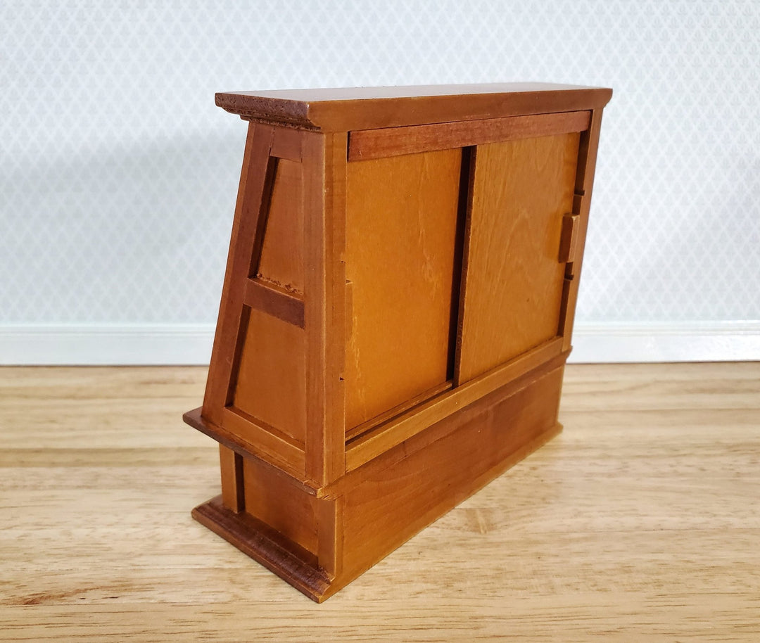 Dollhouse Miniature Tall Display Counter Cabinet for Bakery or Shop 1:12 Scale Furniture in Walnut - Miniature Crush